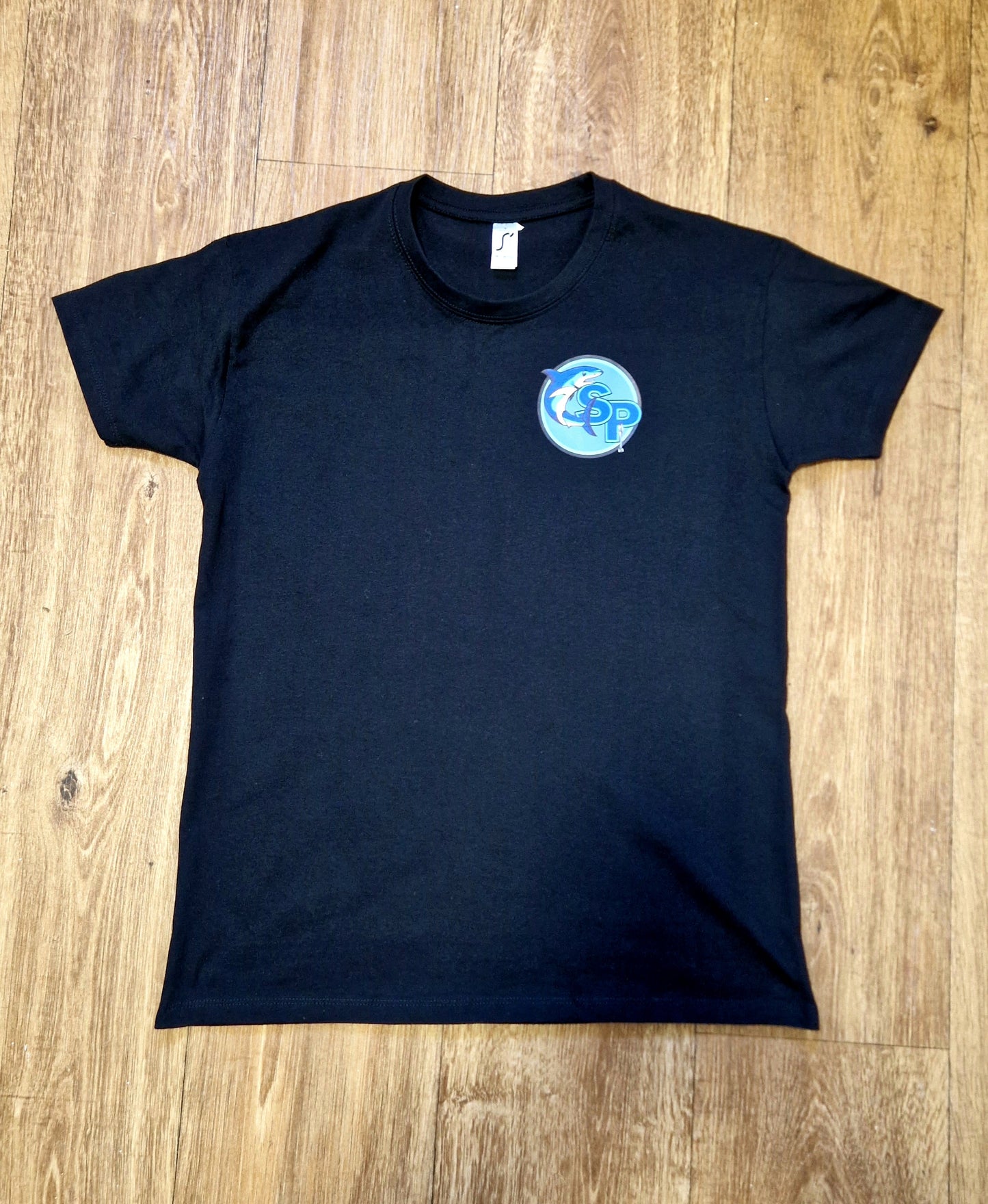 Black Short Sleeve Graphic Print Fishing T- Shirt. 'Fish on the Brain'