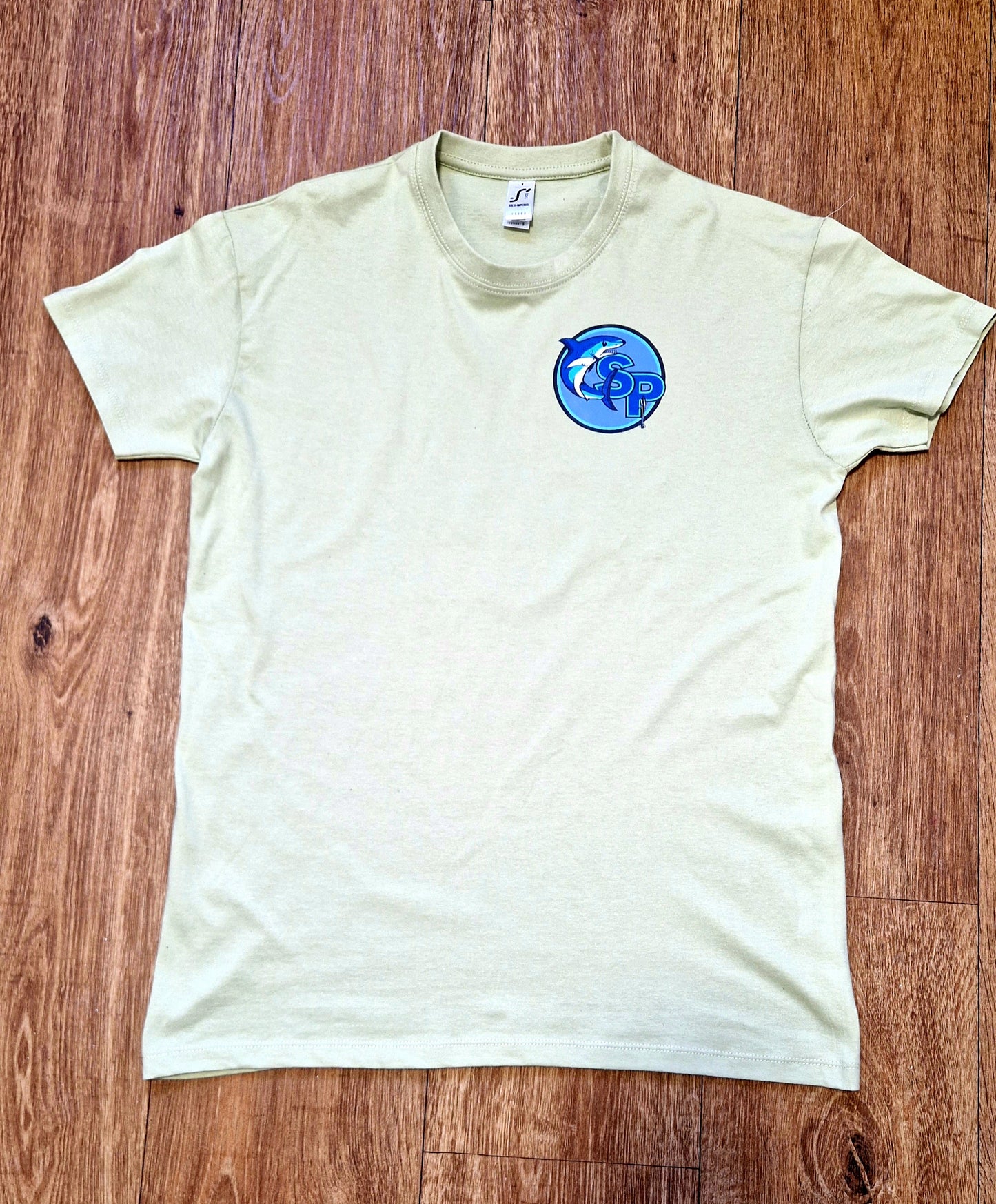 Light Sage Green Short Sleeve Graphic Print T-Shirt. 'Catching Some Rays'