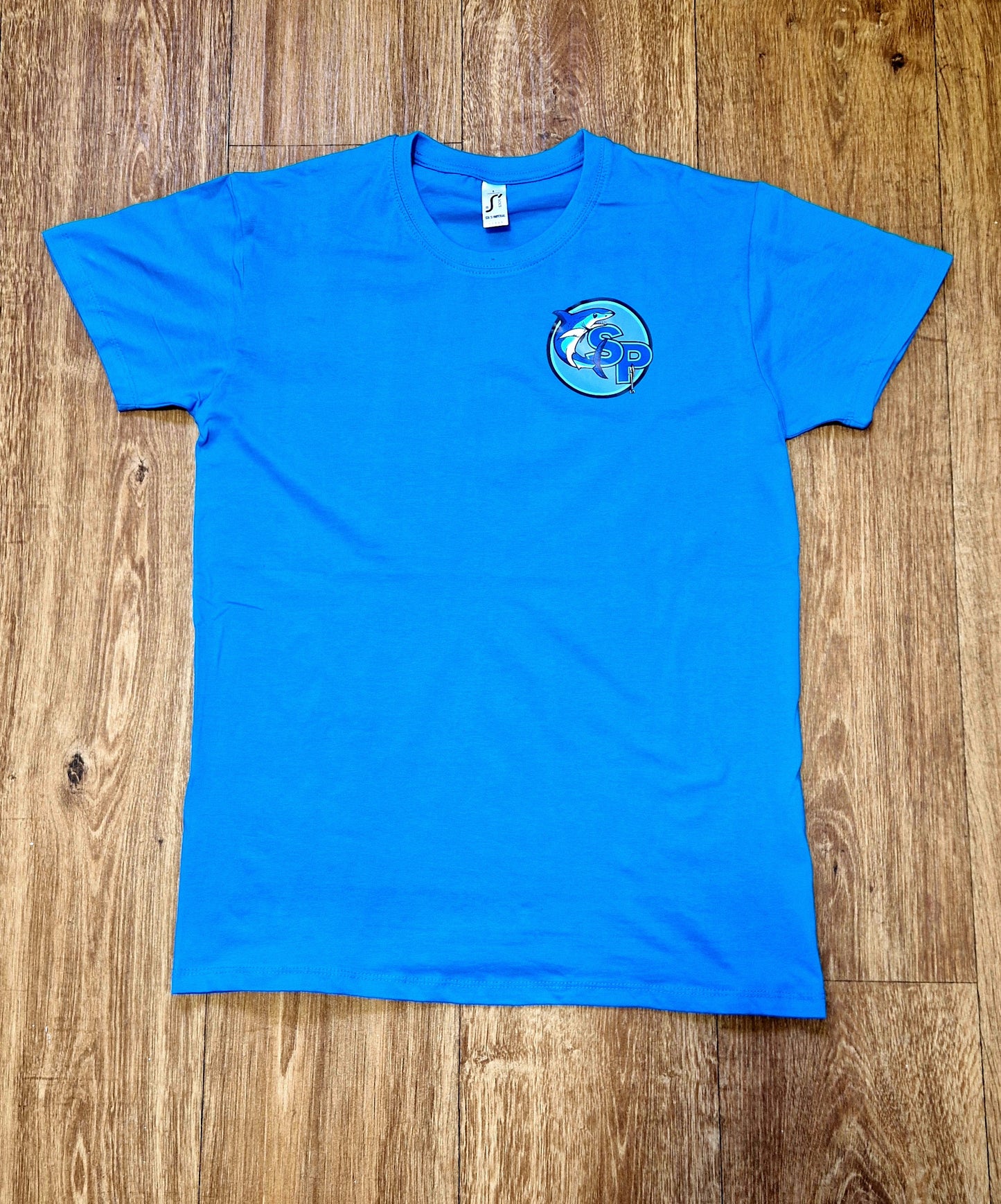 Blue Short Sleeve Graphic Print Fishing T-Shirt. 'GSPseafishing'